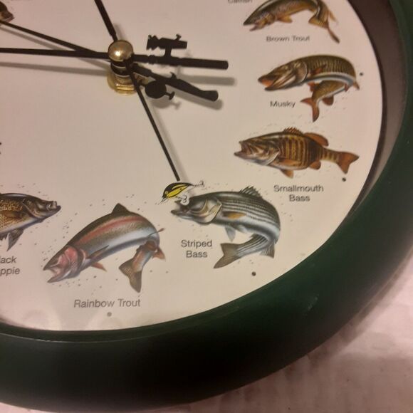 Mark Feldstein Game Fish Splashing Clock Sportsman Lodge Masculine - Picture 4 of 9